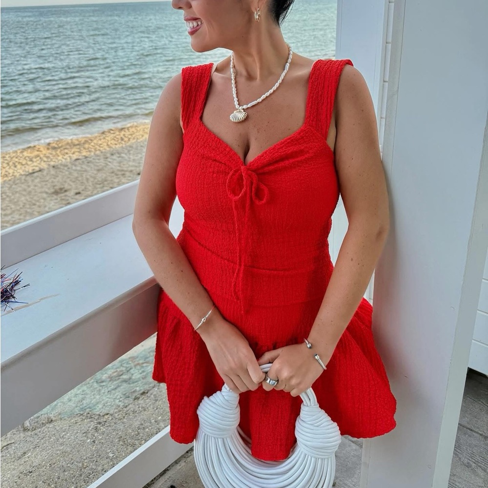 Red shirt and skirt set